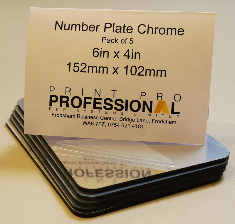 Chrome Number Plate ABS 6in x 4in / 152mm x 102mm