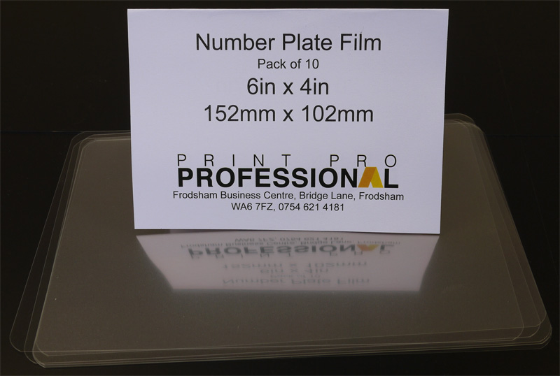 Film for Number Plate ABS 6in x 4in / 152mm x 102mm