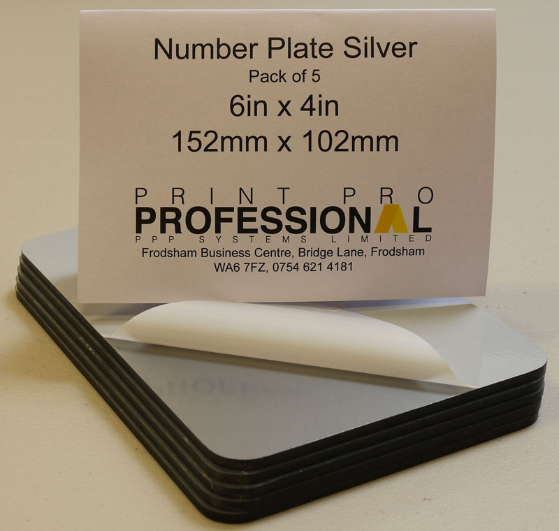 Silver Number Plate ABS 6in x 4in / 152mm x 102mm