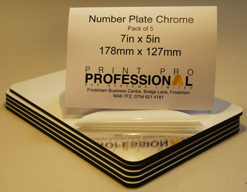 Chrome Number Plate ABS 7in x 5in / 178mm x 127mm