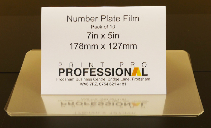 Film for Number Plate ABS 7in x 5in / 178mm x 127mm