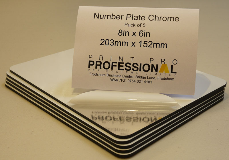 Chrome Number Plate ABS 8in x 6in / 203mm x 152mm