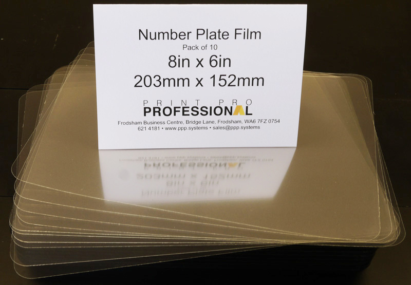 Film for Number Plate ABS 8in x 6in / 203mm x 152mm