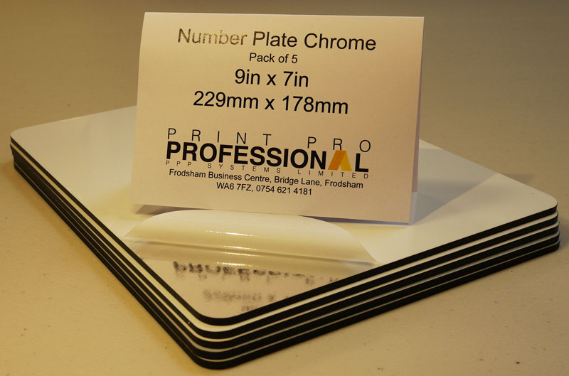 Chrome Number Plate ABS 9in x 7in / 229mm x 178mm