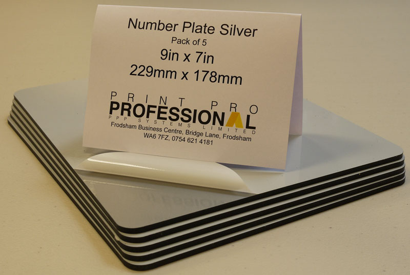 Silver Number Plate ABS 9in x 7in / 229mm x 178mm