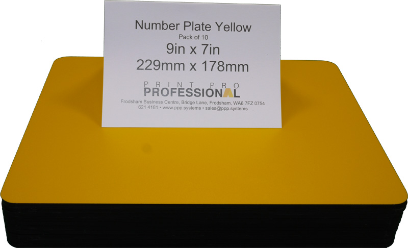 Yellow Reflective Number Plate ABS 9in x 7in / 229mm x 178mm