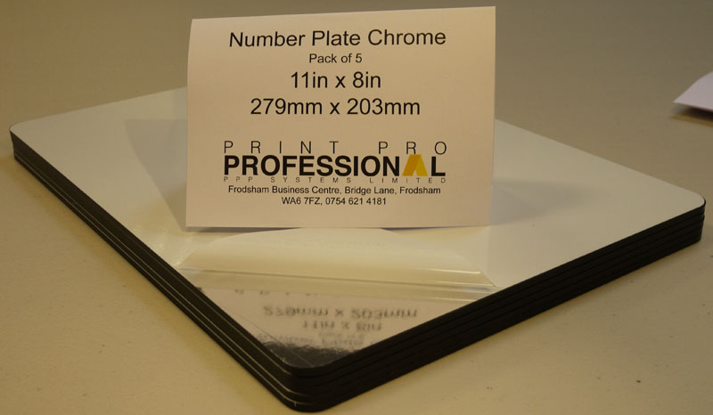 Chrome Number Plate ABS 11in x 8in / 279mm x 203mm