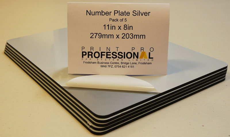 Silver Number Plate ABS 11in x 8in / 279mm x 203mm