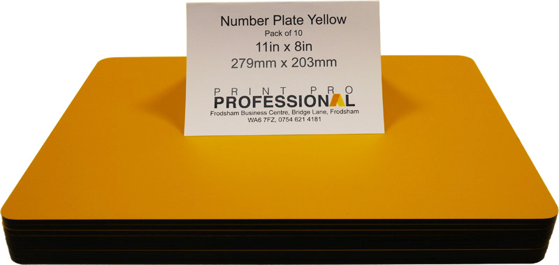Yellow Reflective Number Plate ABS 11in x 8in / 279mm x 203mm