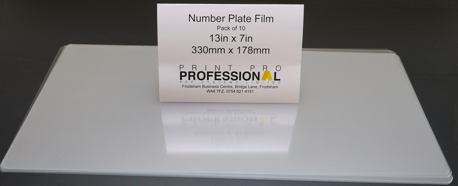 Film for Number Plate ABS 13in x 7in / 330mm x 178mm
