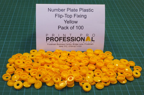 Flip-Top Plastic Screw Retainer Yellow