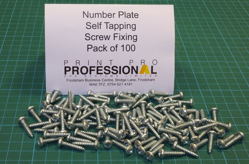 Self-tapping screws for mounting number plates 8x3/4in
