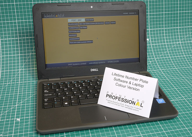 Lifetime UK Number Plate Design Software Colour with Laptop